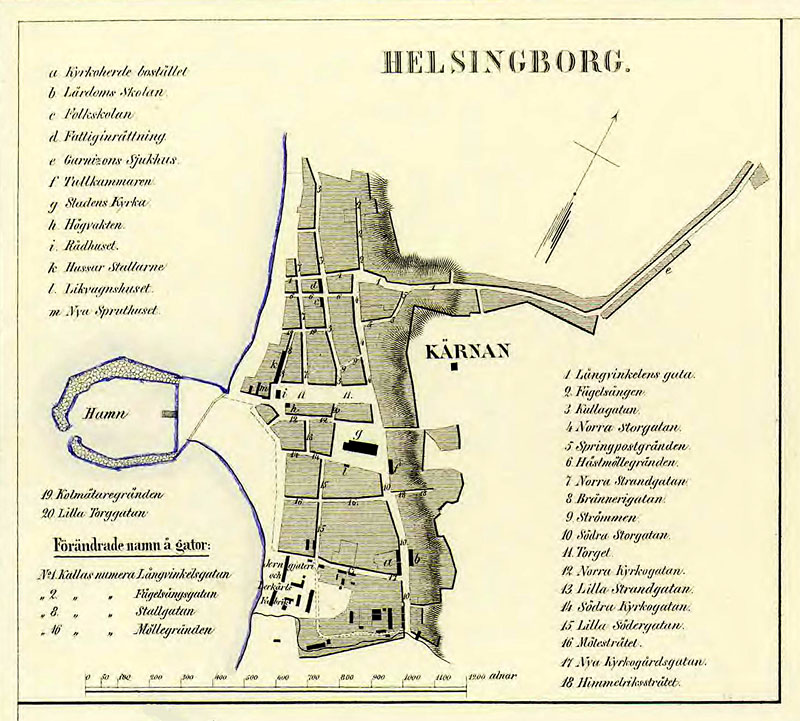 Karta över Helsingborg