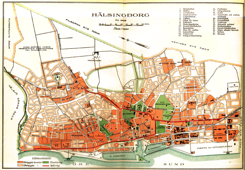 Karta över Helsingborg