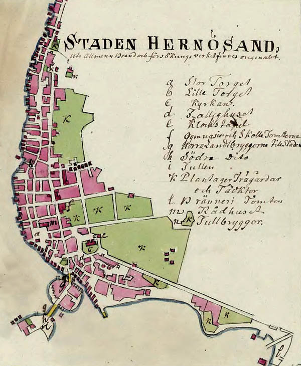 Härnösandskarta från 1800