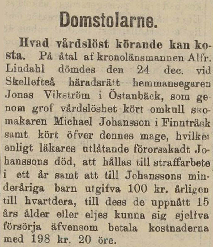 Tidningsurklipp  Finnträsk